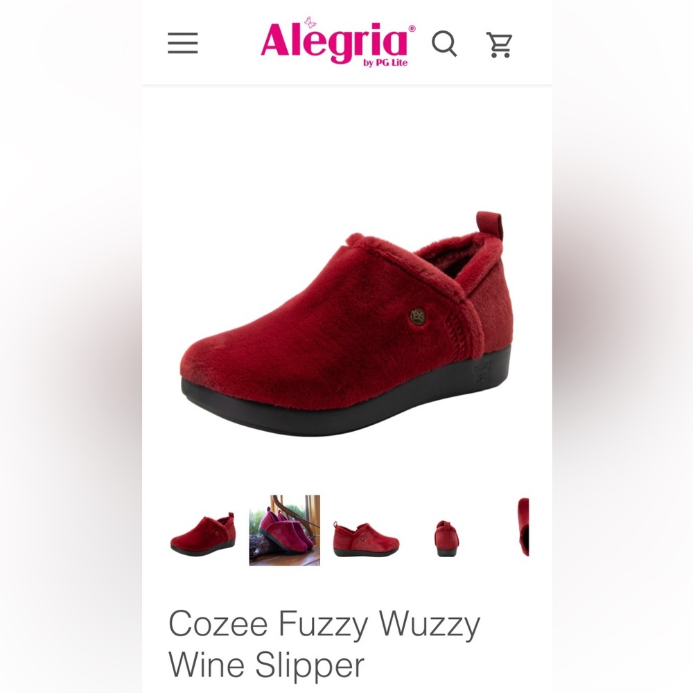 Alegria Cozee comfort Slippers - Wine color